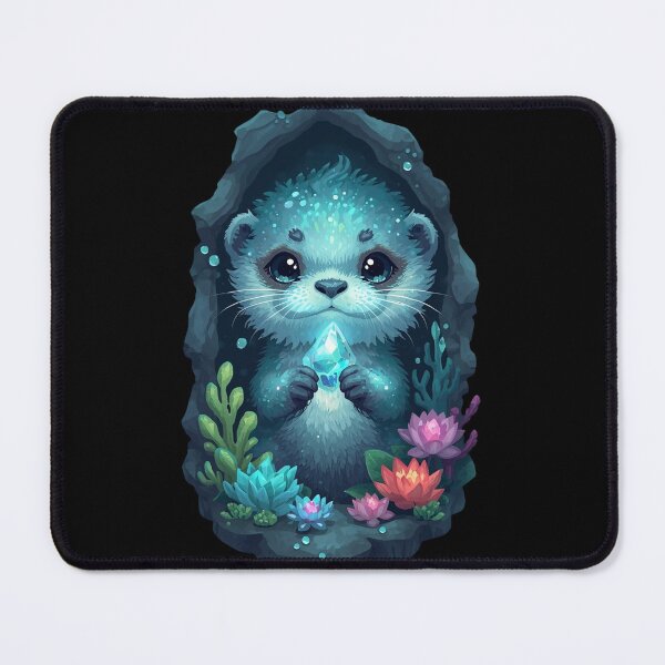 Item preview, Magical Sea Otter Holding Glowing Water Crystal designed and sold by OlesiaCraft.