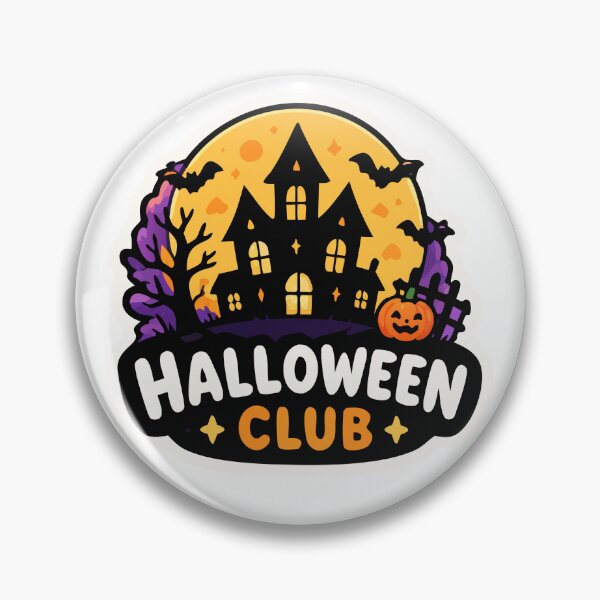 Item preview, Spooky Haunted House Halloween Club - Full Moon & Jack-o'-Lantern designed and sold by happyrays.