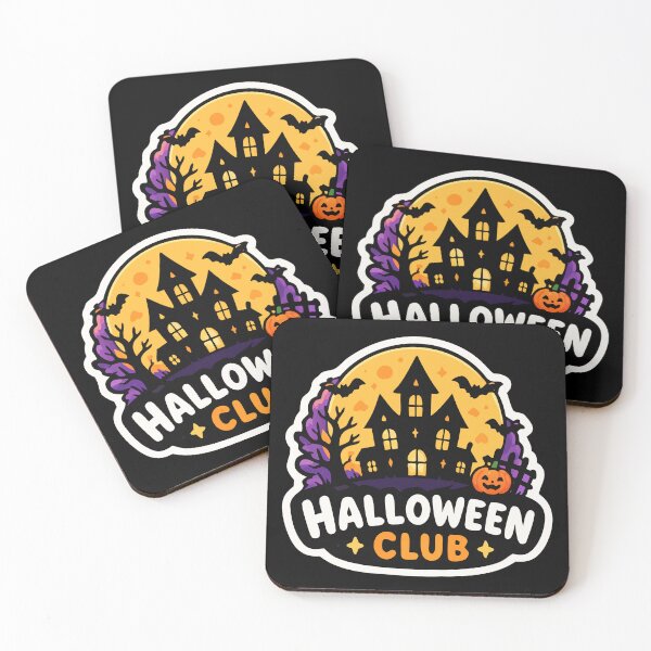 Item preview, Spooky Haunted House Halloween Club - Full Moon & Jack-o'-Lantern designed and sold by happyrays.