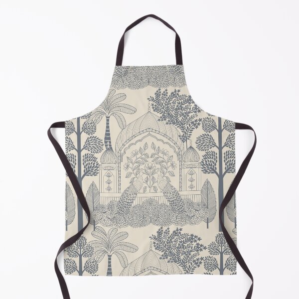 Item preview, Steel Blue Peacock Toile Serene Palace Arch Pattern designed and sold by DColourMuse.