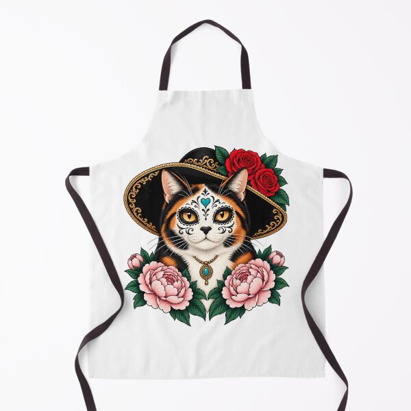 Item preview, Day of the Dead Catrina Calico Cat Art designed and sold by Old's Cool Cat Studio.