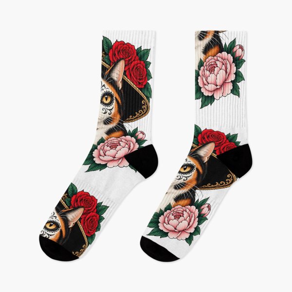 Item preview, Day of the Dead Catrina Calico Cat Art designed and sold by Old's Cool Cat Studio.