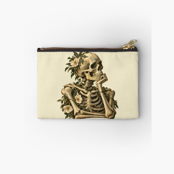 Item preview, Vintage Floral Thinking Skeleton designed and sold by Imaginationbeyond.