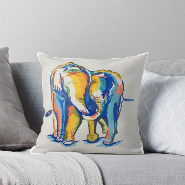 Item preview, Vibrant Multi Coloured Elephants Art Print  Nursery Wall Decor designed and sold by BrendaMillenArt.