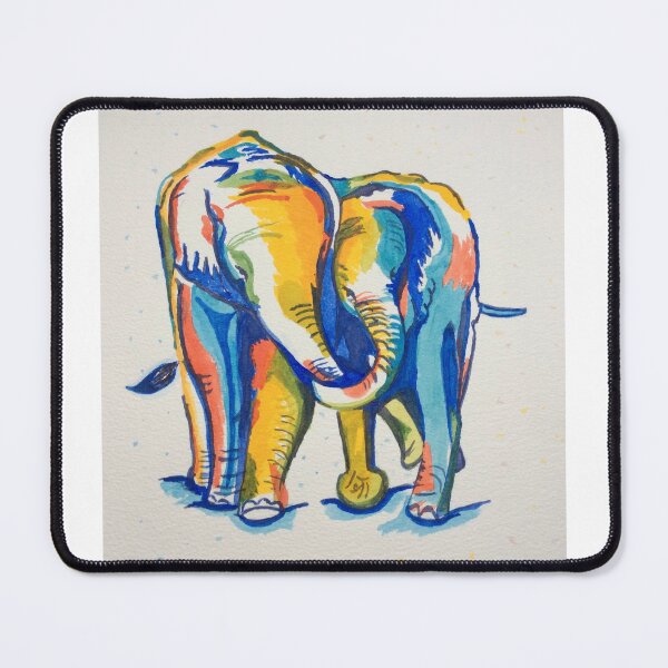 Item preview, Vibrant Multi Coloured Elephants Art Print  Nursery Wall Decor designed and sold by BrendaMillenArt.