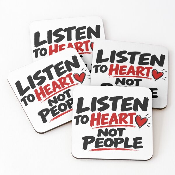 Item preview, Listen to Heart Not People – Bold Minimalist Motivational Quote designed and sold by Lovestickerco.