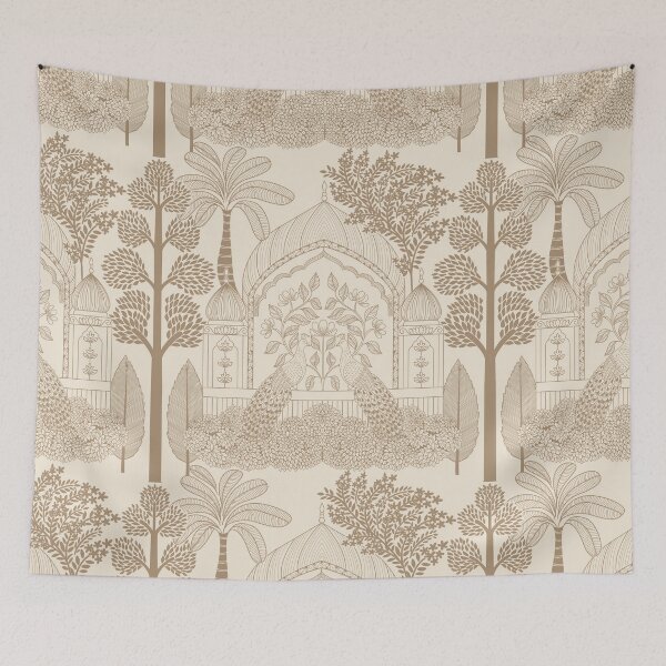 Item preview, Golden Peacock Toile Luxe Vintage Palace Arch designed and sold by DColourMuse.