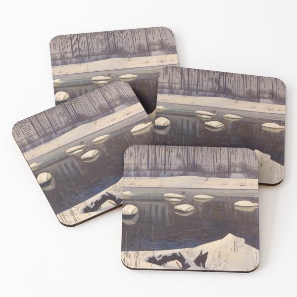 Item preview, au sable river winter adirondacks 1960 by Rockwell Kent - Rockwell kent paintings designed and sold by namikikkik.