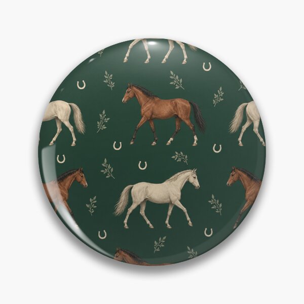 Item preview, Classic Equestrian Horse Pattern on Forest Green designed and sold by Glottopia.