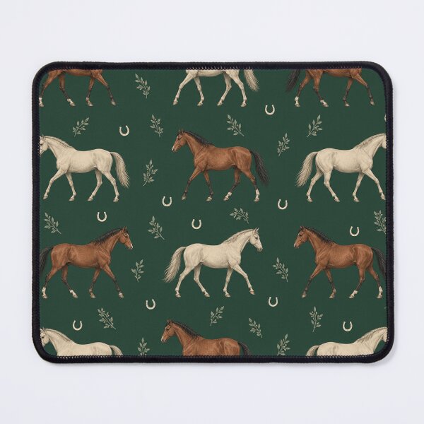 Item preview, Classic Equestrian Horse Pattern on Forest Green designed and sold by Glottopia.