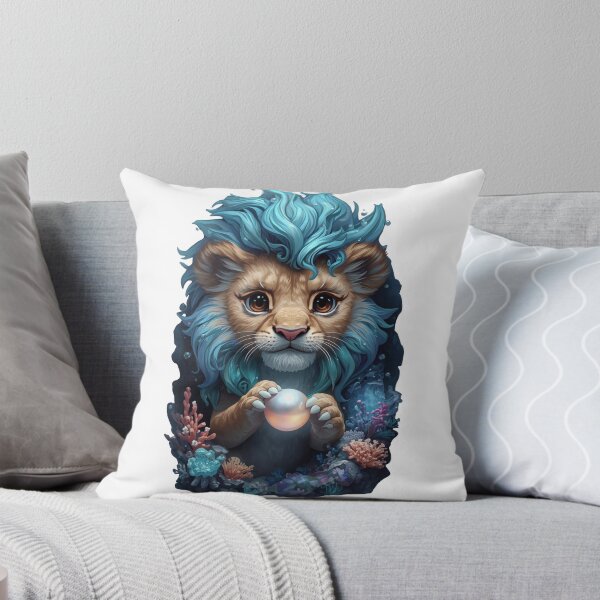 Item preview, Magical Cosmic Lion Holding Glowing Pearl designed and sold by OlesiaCraft.