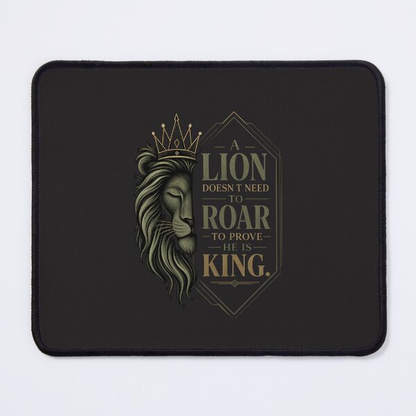 Item preview, A Lion Doesn't Need To Roar - Quiet Strength Stoic Leadership Quote Minimalist Lion Art designed and sold by Bennie Singh.
