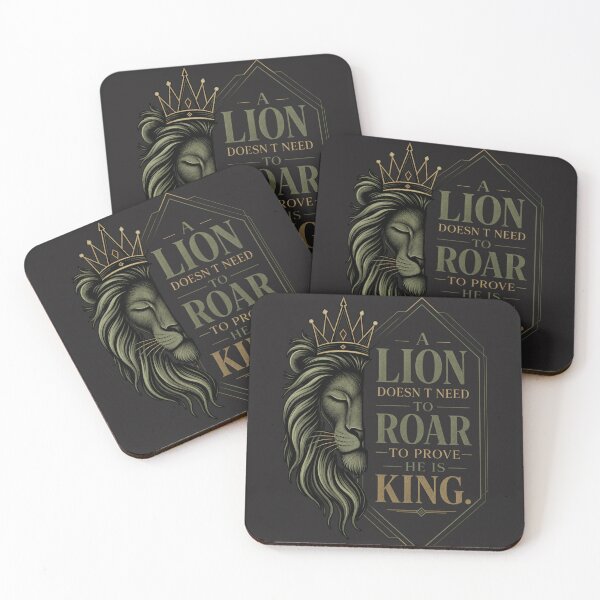 Item preview, A Lion Doesn't Need To Roar - Quiet Strength Stoic Leadership Quote Minimalist Lion Art designed and sold by Bennie Singh.
