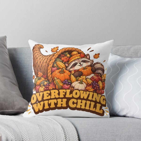 Item preview, Overflowing With Chill Cute Raccoon Cornucopia Thanksgiving Autumn designed and sold by ianm1028.