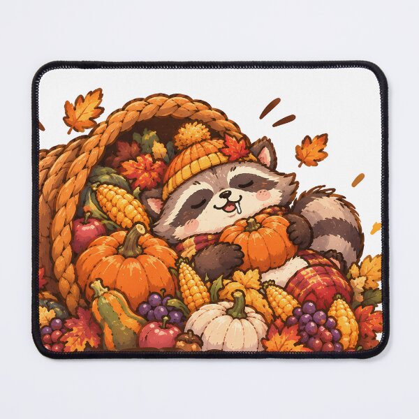 Item preview, Overflowing With Chill Cute Raccoon Cornucopia Thanksgiving Autumn designed and sold by ianm1028.