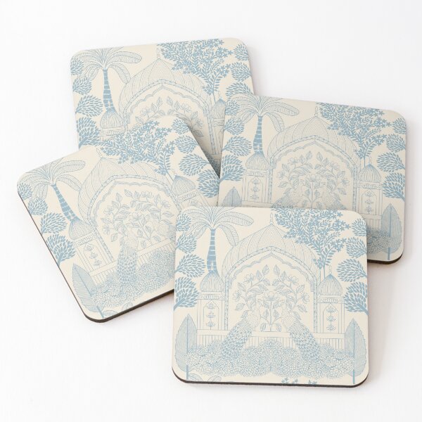 Item preview, Sky Blue Peacock Toile Airy Palace Arch Pattern designed and sold by DColourMuse.