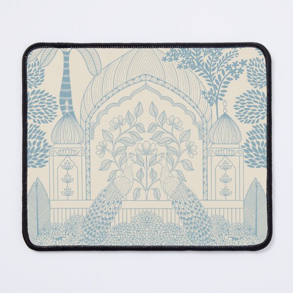 Item preview, Sky Blue Peacock Toile Airy Palace Arch Pattern designed and sold by DColourMuse.