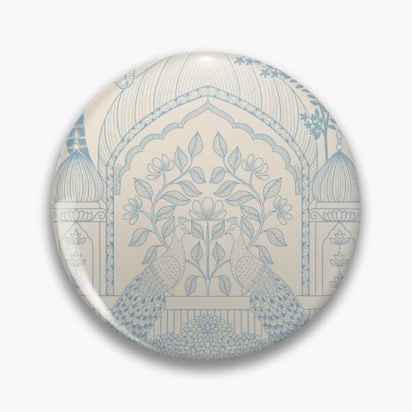 Item preview, Sky Blue Peacock Toile Airy Palace Arch Pattern designed and sold by DColourMuse.
