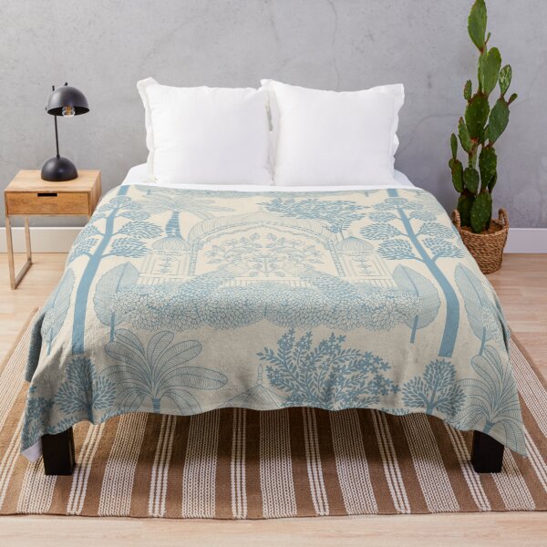 Item preview, Sky Blue Peacock Toile Airy Palace Arch Pattern designed and sold by DColourMuse.