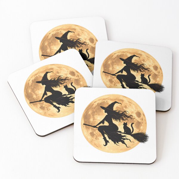 Item preview, Moonlight Witch & Black Cat | Magical Halloween Design designed and sold by CalmMandala.
