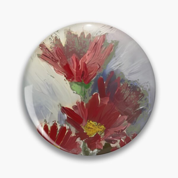 Item preview, Crimson Aster Floral Still Life Impressionist Art designed and sold by OilyPainting.