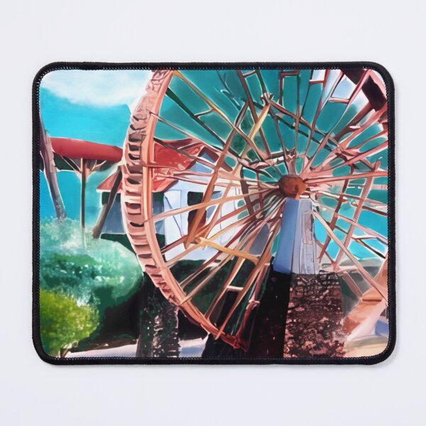 Item preview, Rustic Wooden Water Wheel Impressionist Art designed and sold by OilyPainting.