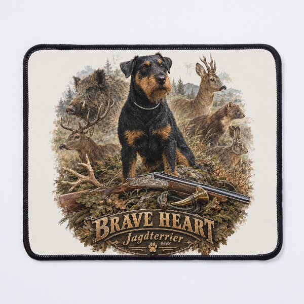 Item preview, Brave Heart Jagdterrier Hunting Crest – German Hunting Terrier Wildlife Emblem designed and sold by TammyHunterArt.