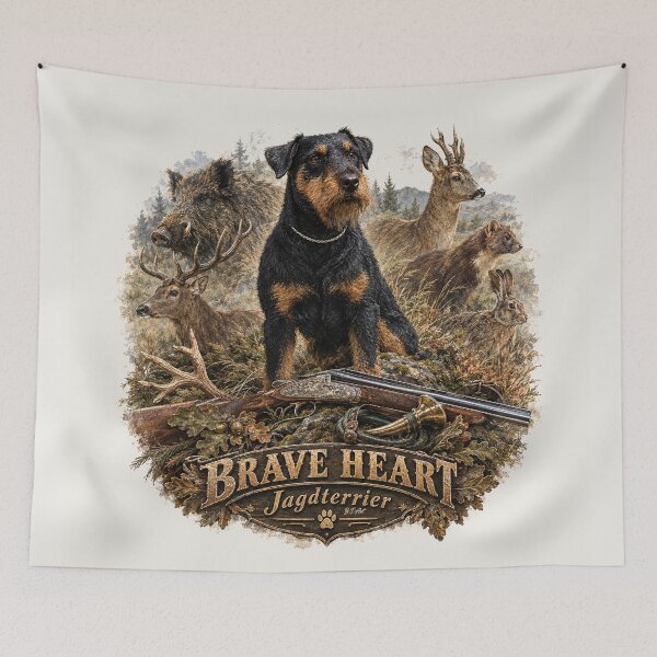 Item preview, Brave Heart Jagdterrier Hunting Crest – German Hunting Terrier Wildlife Emblem designed and sold by TammyHunterArt.