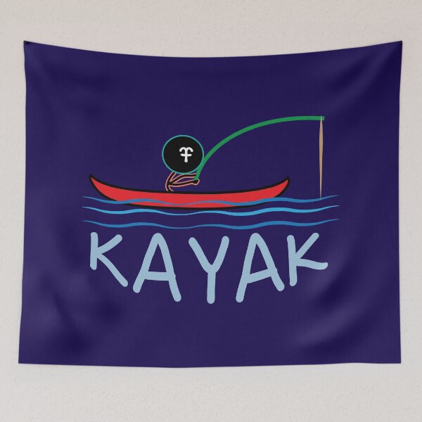 Item preview, Kayak fishing stickman designed and sold by fluffyfamcraft.