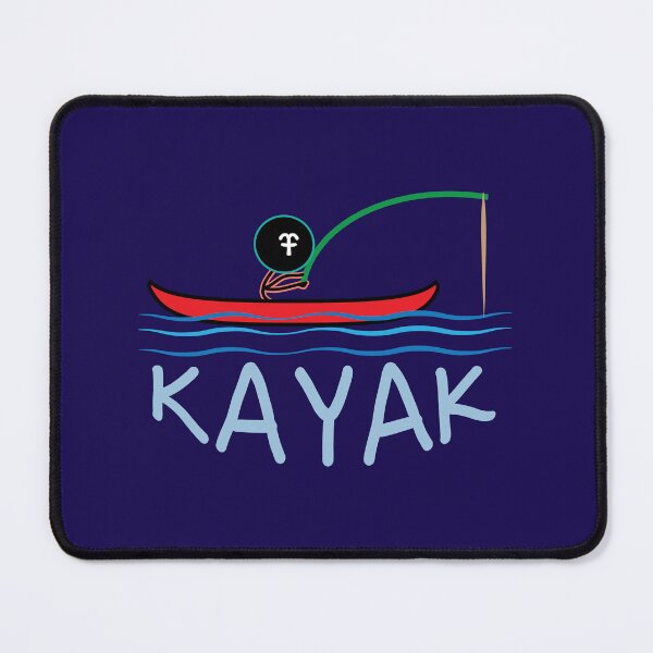 Item preview, Kayak fishing stickman designed and sold by fluffyfamcraft.