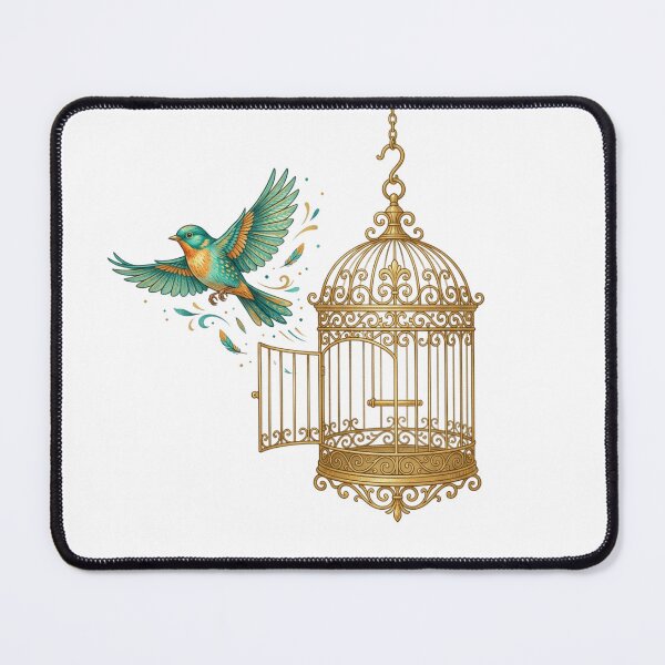 Item preview, Freedom Takes Flight - Ornate Golden Birdcage and Flying Bird designed and sold by Sanan Israyilli.