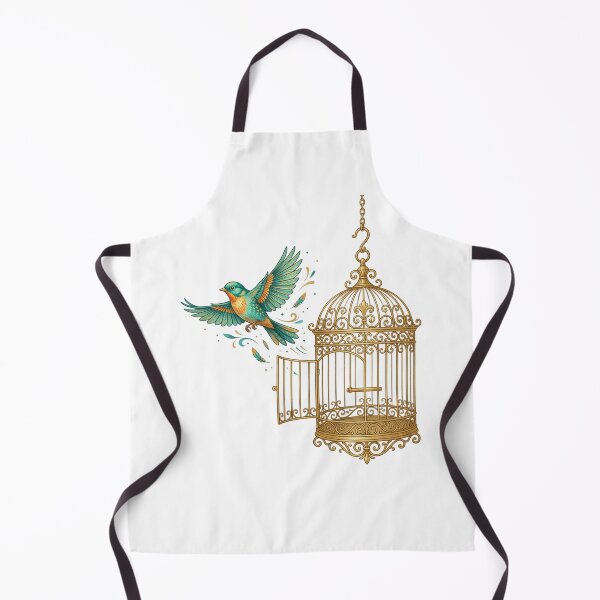 Item preview, Freedom Takes Flight - Ornate Golden Birdcage and Flying Bird designed and sold by Sanan Israyilli.