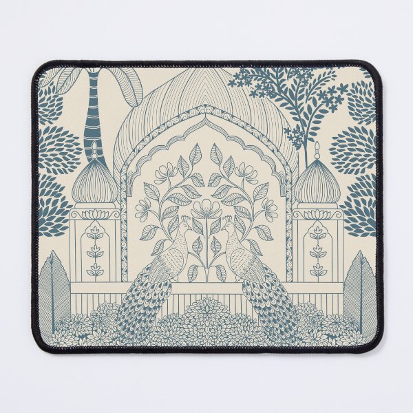 Item preview, Denim Blue Peacock Toile Classic Palace Arch Pattern designed and sold by DColourMuse.