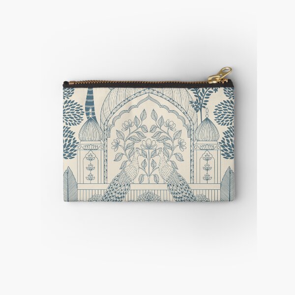 Item preview, Denim Blue Peacock Toile Classic Palace Arch Pattern designed and sold by DColourMuse.
