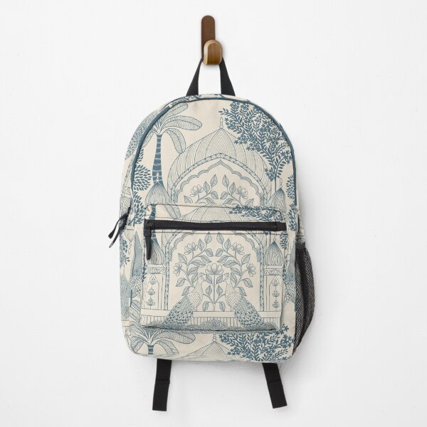 Item preview, Denim Blue Peacock Toile Classic Palace Arch Pattern designed and sold by DColourMuse.