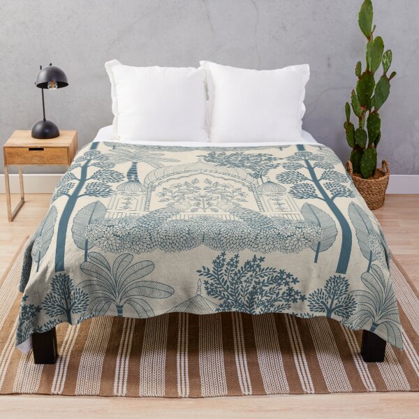 Item preview, Denim Blue Peacock Toile Classic Palace Arch Pattern designed and sold by DColourMuse.