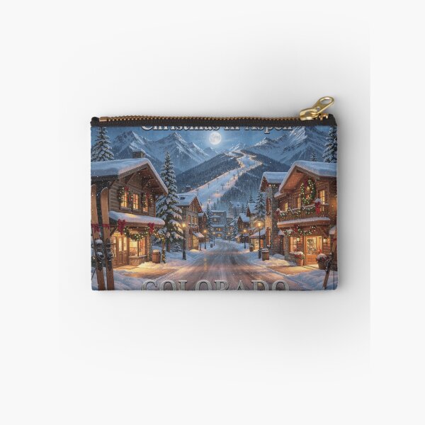 Item preview, Aspen Christmas Vintage Colorado Holiday Art designed and sold by The Souvenir Dept..