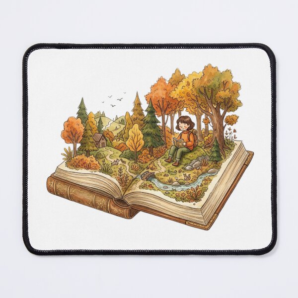 Item preview, Autumn Magic - Cozy Reading Girl Inside an Open Book Forest designed and sold by Sanan Israyilli.