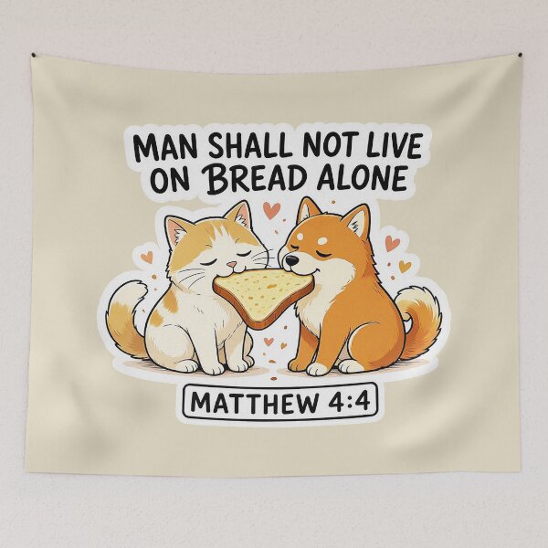 Item preview, Matthew 4:4 Man Shall Not Live On Bread Alone designed and sold by plushism.