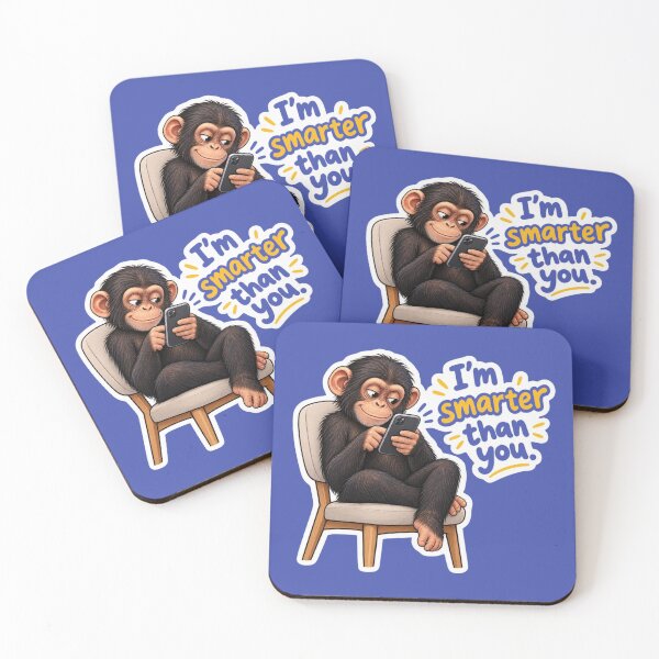 Item preview, I'm Smarter Than You - Funny Chimpanzee Sitting with Smartphone Meme designed and sold by carestazafeli.
