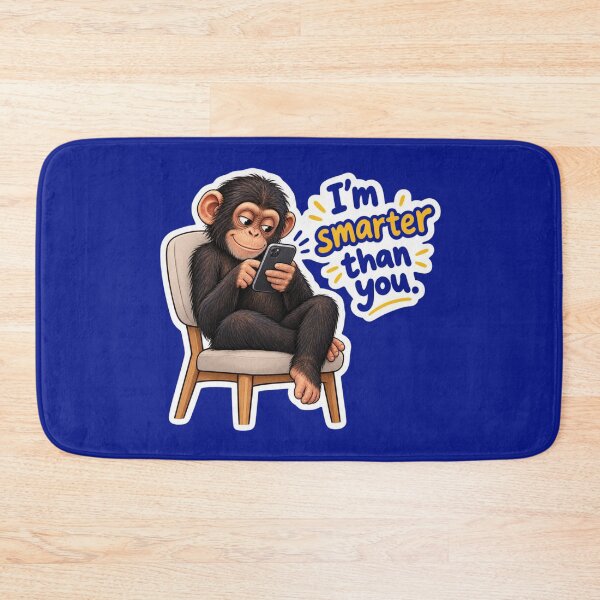 Item preview, I'm Smarter Than You - Funny Chimpanzee Sitting with Smartphone Meme designed and sold by carestazafeli.