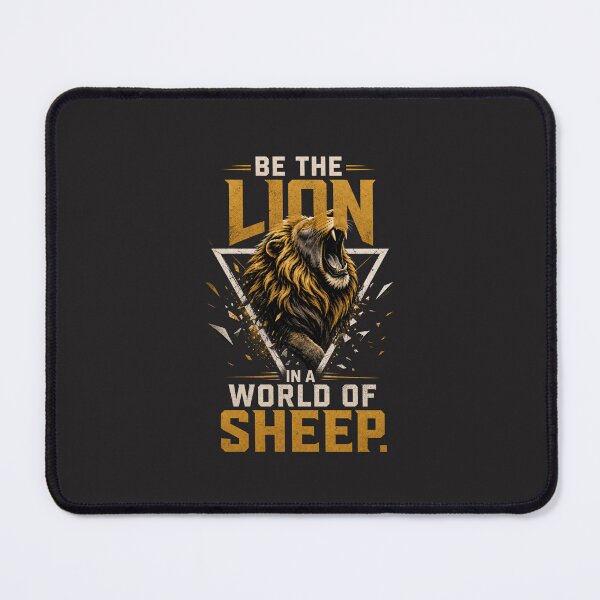 Item preview, Be The Lion In A World Of Sheep - Entrepreneur Motivation Bold Lion Roar Typography Art designed and sold by Bennie Singh.