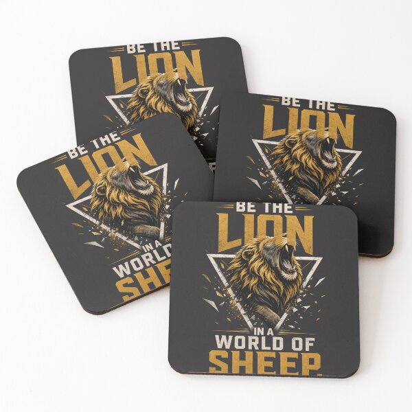 Item preview, Be The Lion In A World Of Sheep - Entrepreneur Motivation Bold Lion Roar Typography Art designed and sold by Bennie Singh.