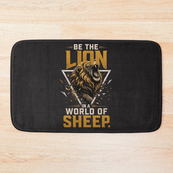 Item preview, Be The Lion In A World Of Sheep - Entrepreneur Motivation Bold Lion Roar Typography Art designed and sold by Bennie Singh.