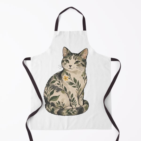 Item preview, Botanical Cat with Leaf and Flower Markings designed and sold by Jessie's Palette.