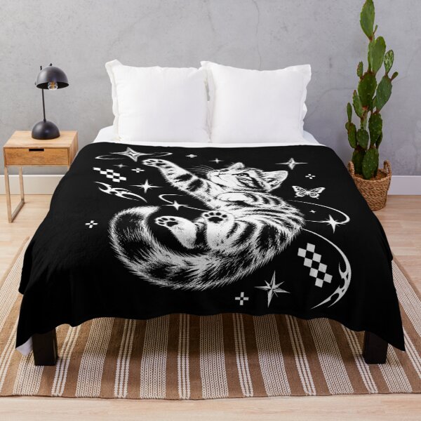 Item preview, Y2K Cosmic Cat Stars Retro Cat Art designed and sold by roni-harbor.