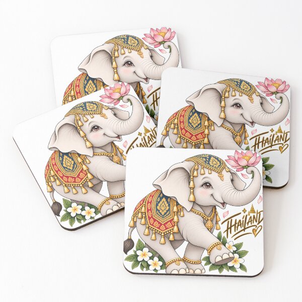 Item preview, Cute Thai Elephant Souvenir Thailand Travel Art designed and sold by Nicha Studio.
