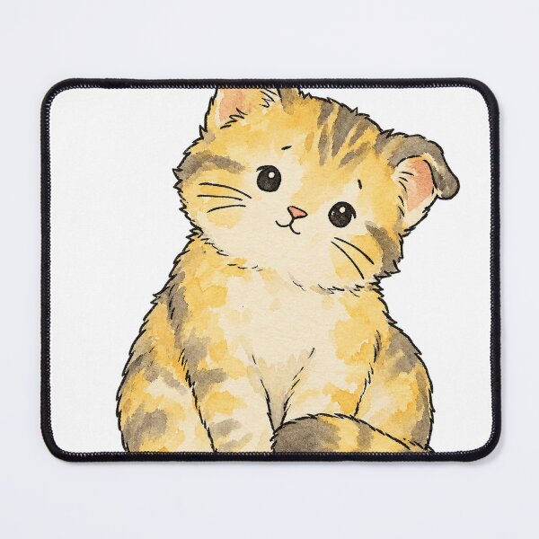 Item preview, Kawaii Yellow Kitten with a Playful Head Tilt designed and sold by Jessie's Palette.