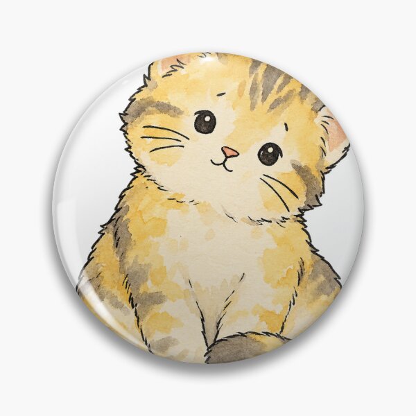 Item preview, Kawaii Yellow Kitten with a Playful Head Tilt designed and sold by Jessie's Palette.
