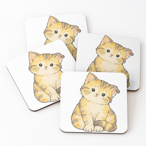 Item preview, Kawaii Yellow Kitten with a Playful Head Tilt designed and sold by Jessie's Palette.